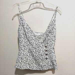 Astra The Label Womens Button Wrap Tank Camisole XS Side Zipper Spaghetti Straps